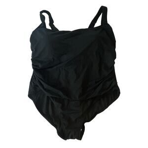 Anne Cole Classic Square Neck One-Piece black 22W